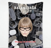 Balenciaga Press Scene Print Fleece Throw Blanket BA451